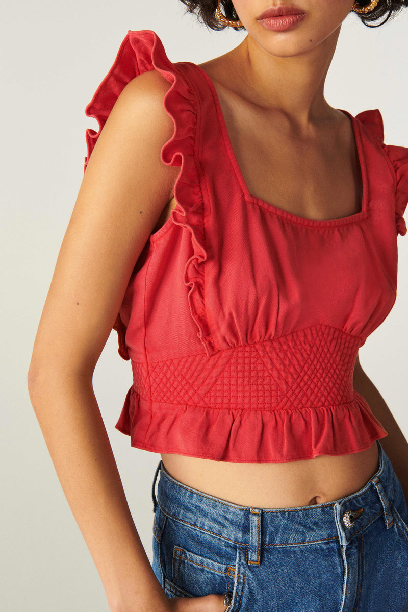 BA&SH - Top Yoki - Rouge - Femme