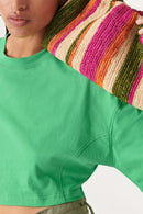 BA&SH - Camiseta Alta - Verde - Mujer
