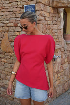Blouse Asymétrique Garance - Rouge
