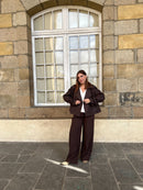 Jules Chocolate Waist Fluid Trousers