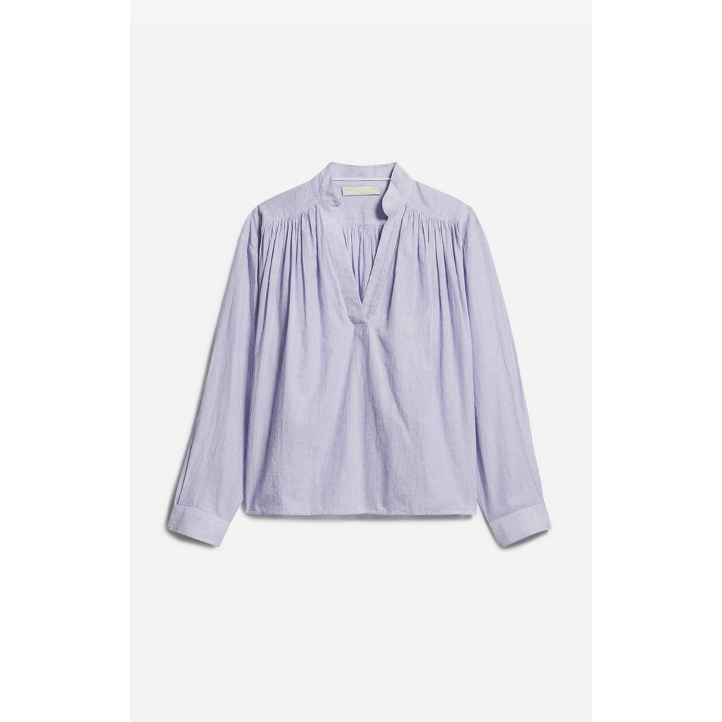 Blouse Col V Calvin - Blanc/Bleu