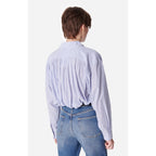 Blouse Col V Calvin - Blanc/Bleu