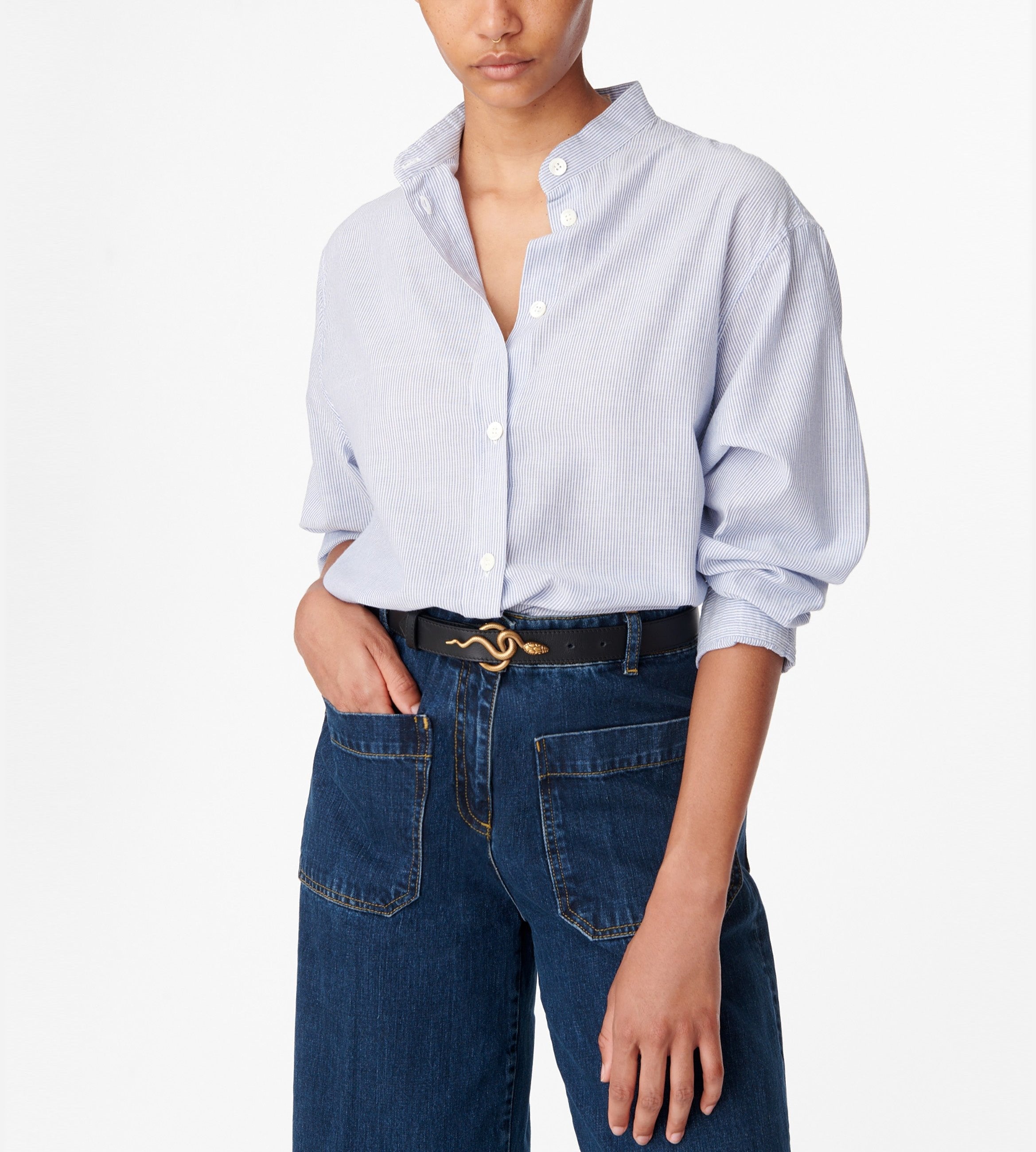 Camisa Lidiane - Blanco/Azul
