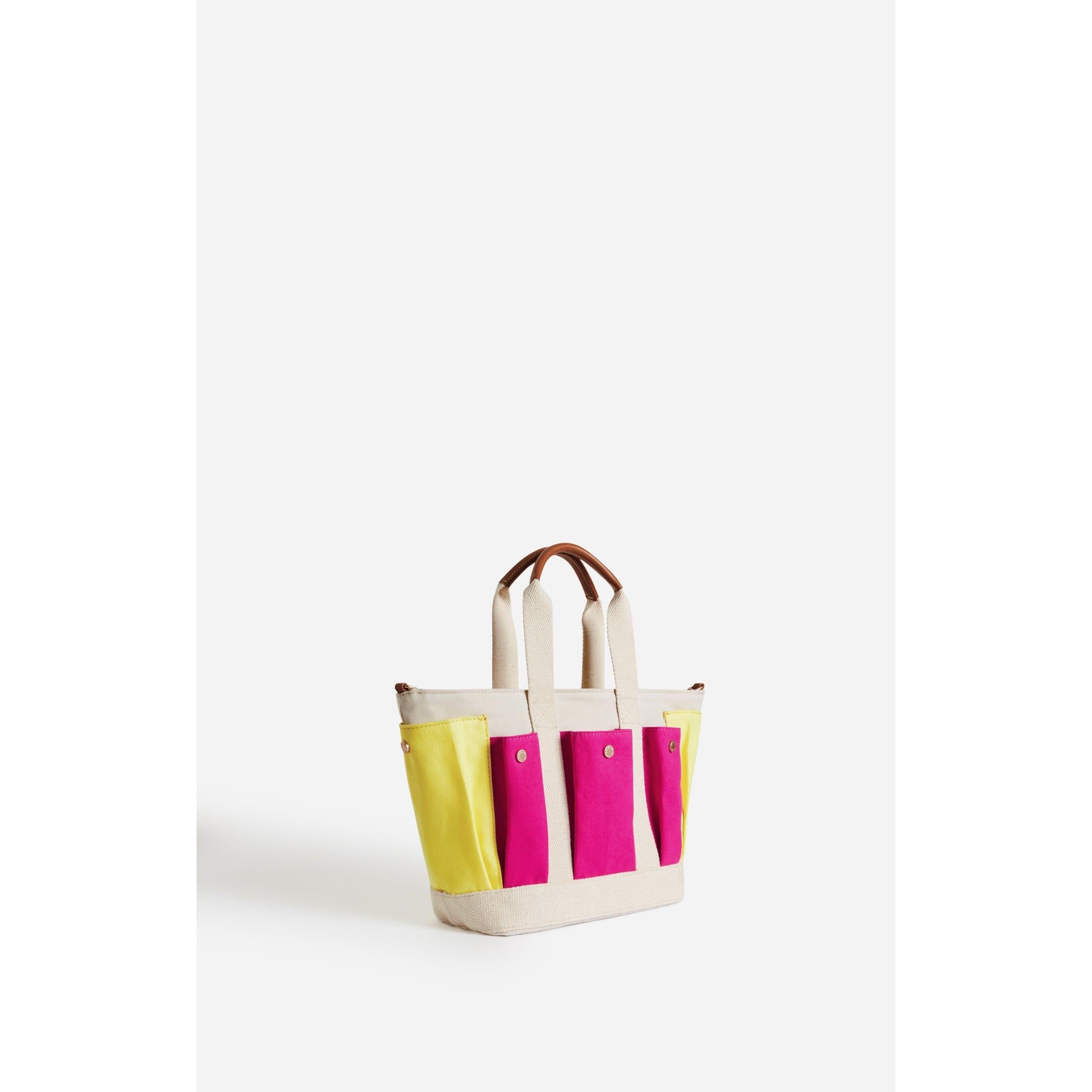 Cabas S Multi-Pocket - Ecru/Pink