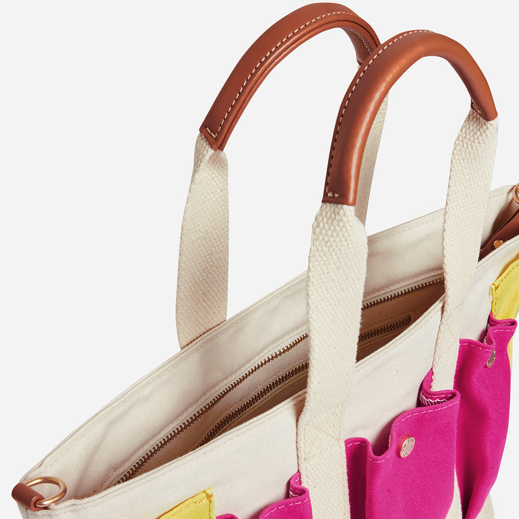 Cabas S Multi-Pocket - Ecru/Pink