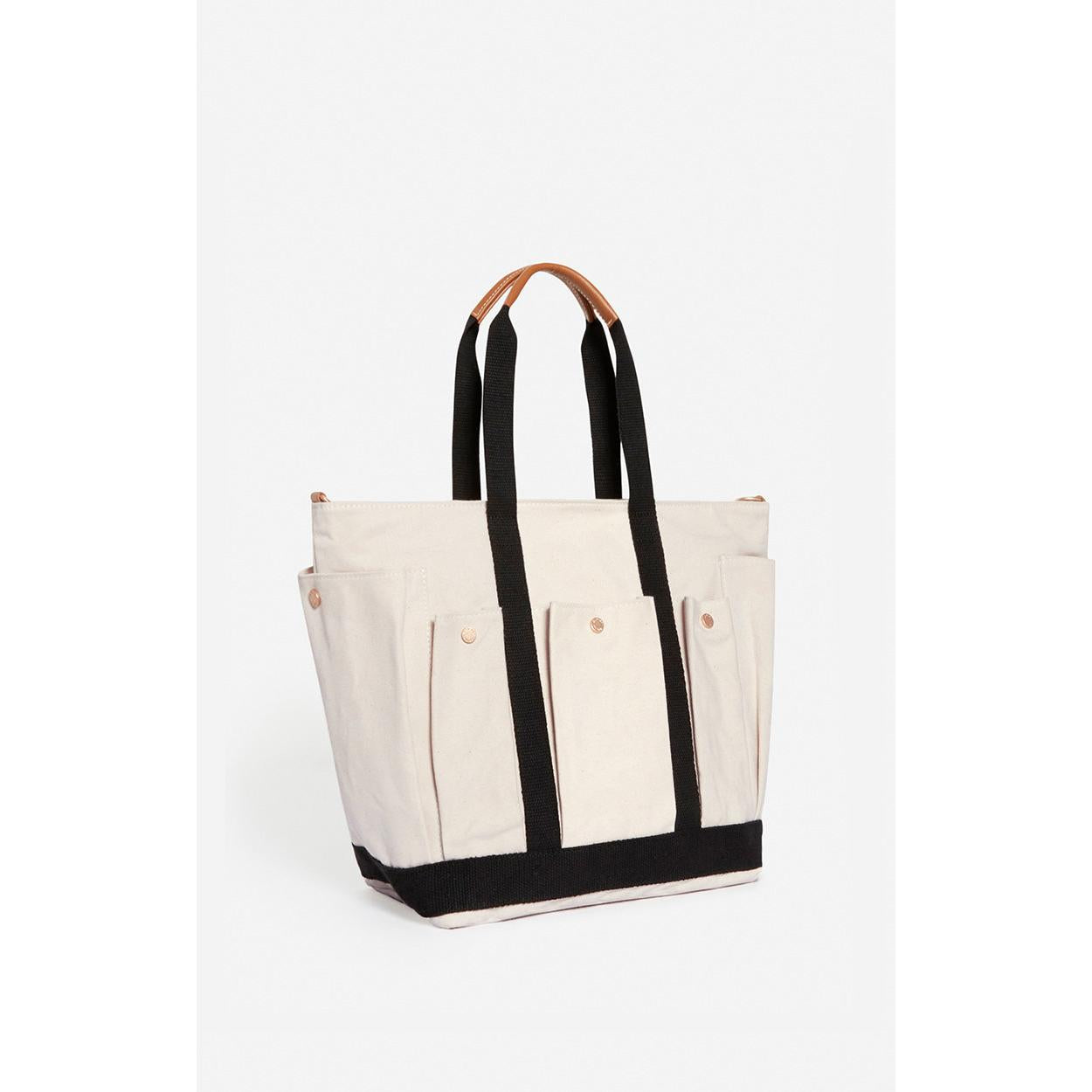 Large Tote Bag - Ecru & Black