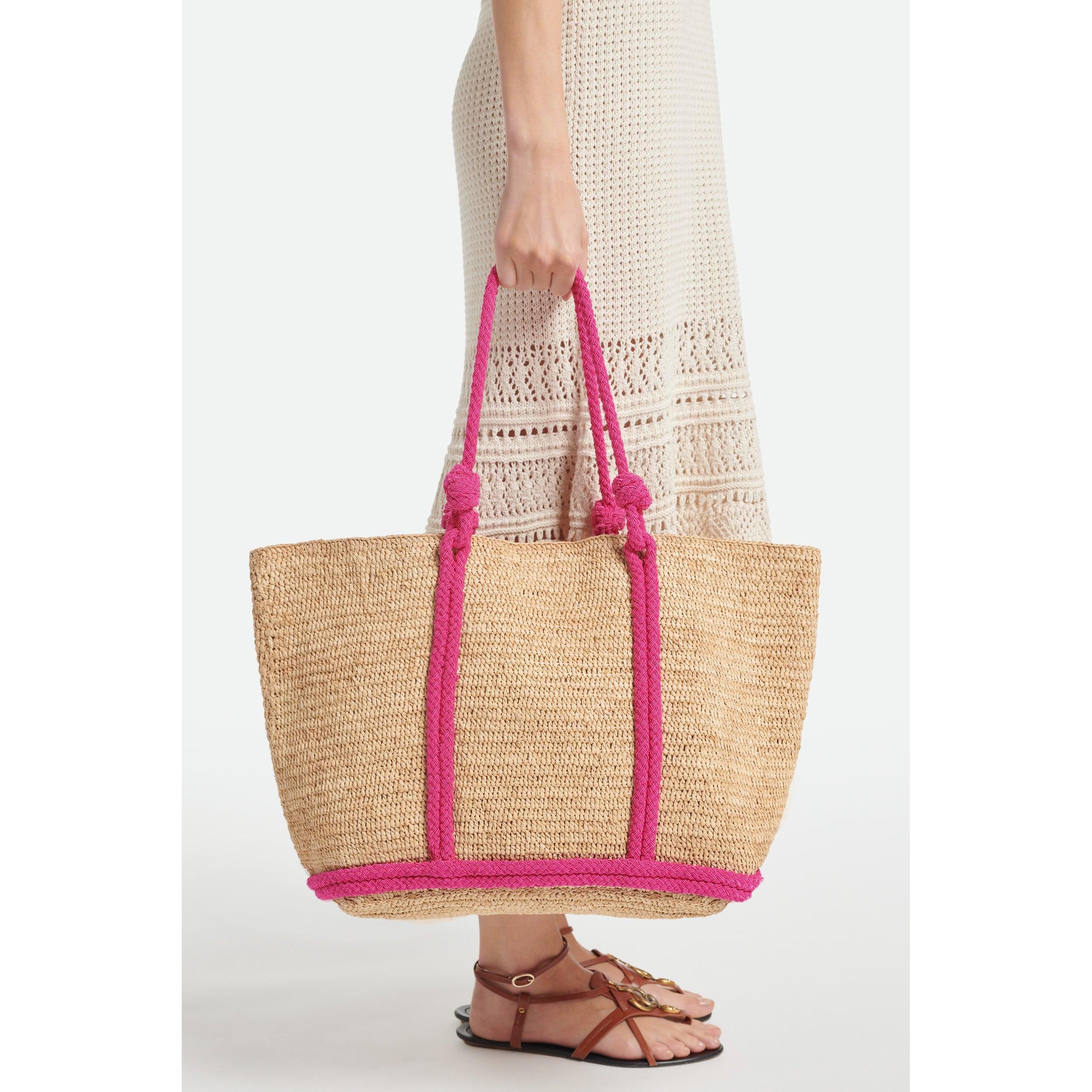Cabas L En Raphia - Rose