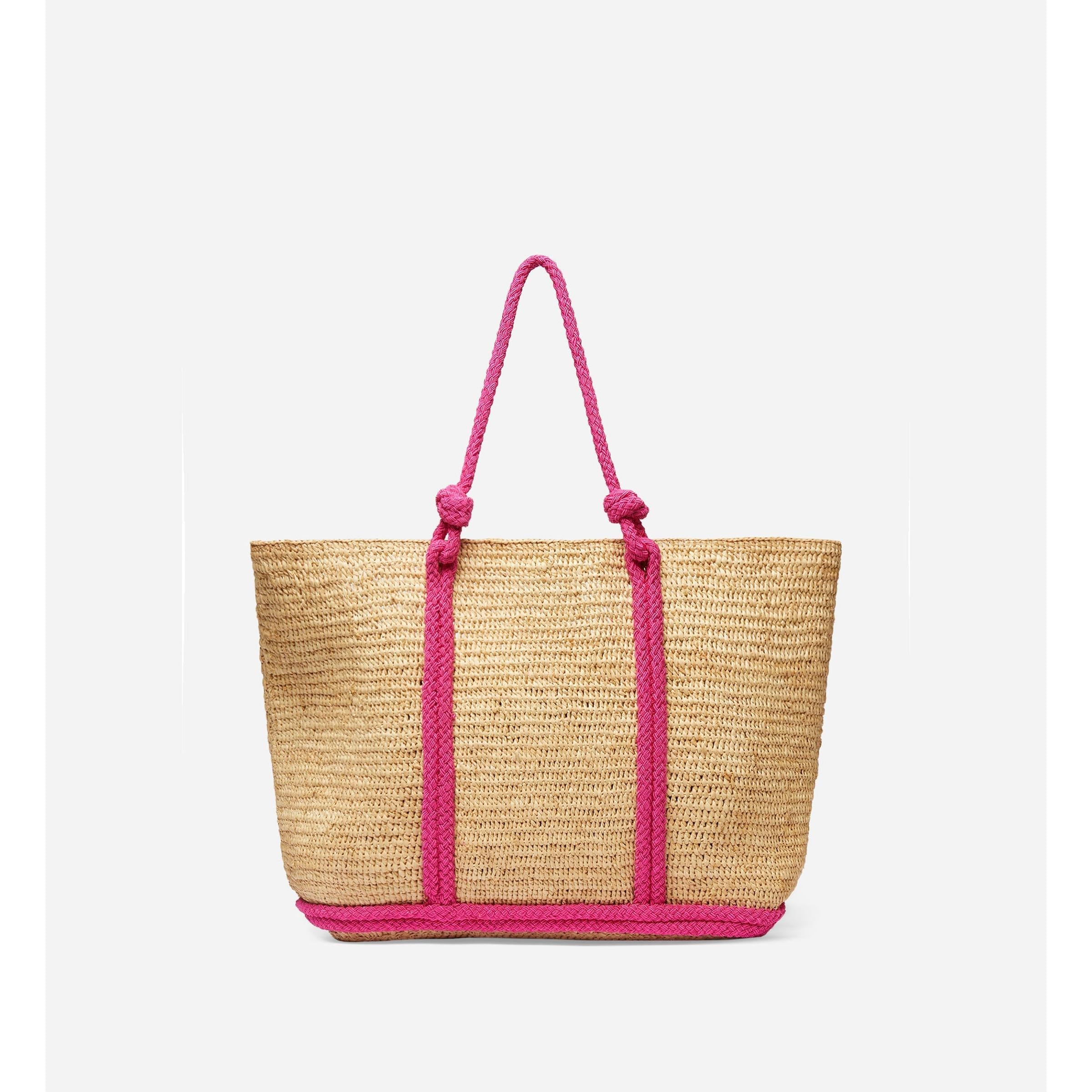 Cabas L En Raphia - Rose