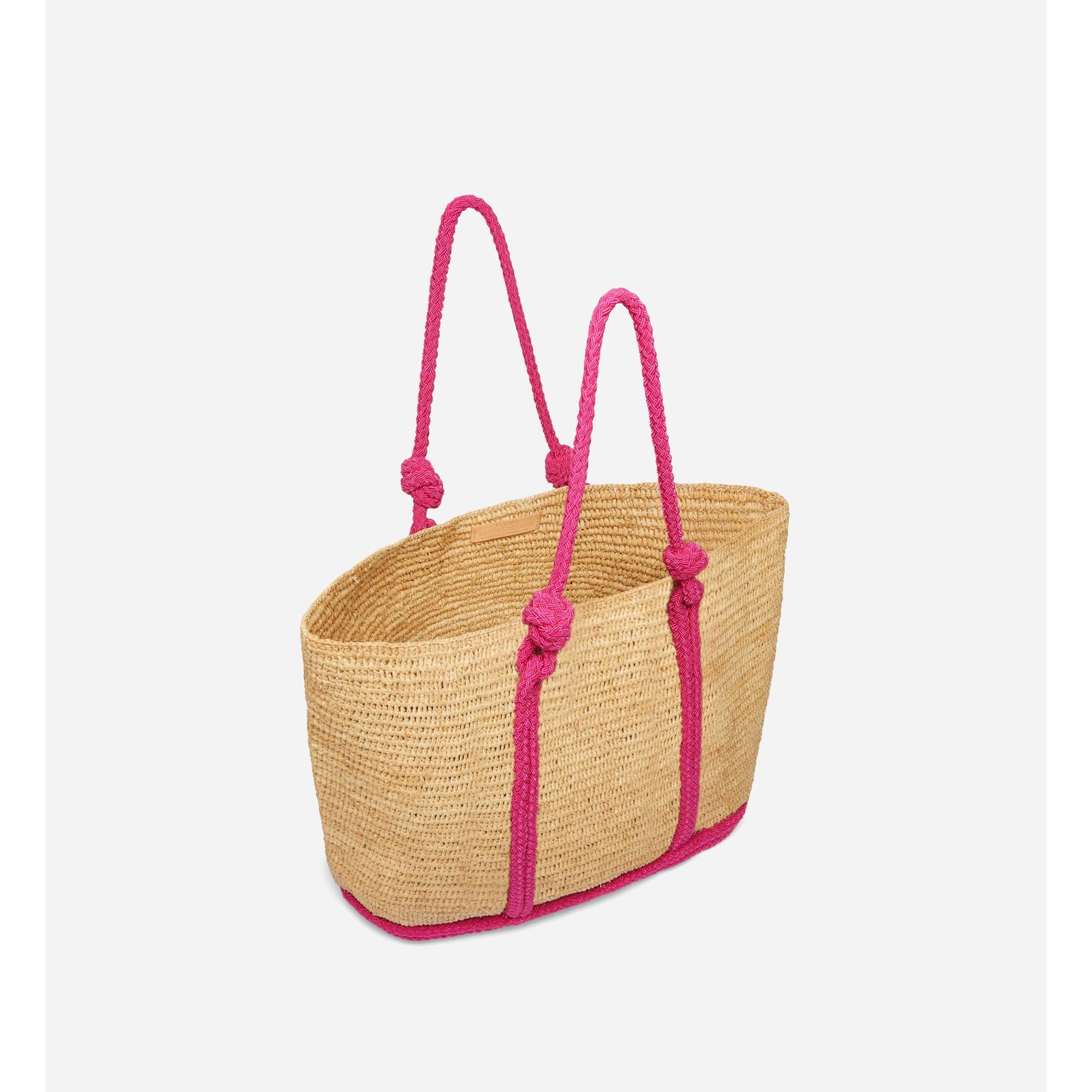 Cabas L En Raphia - Rose