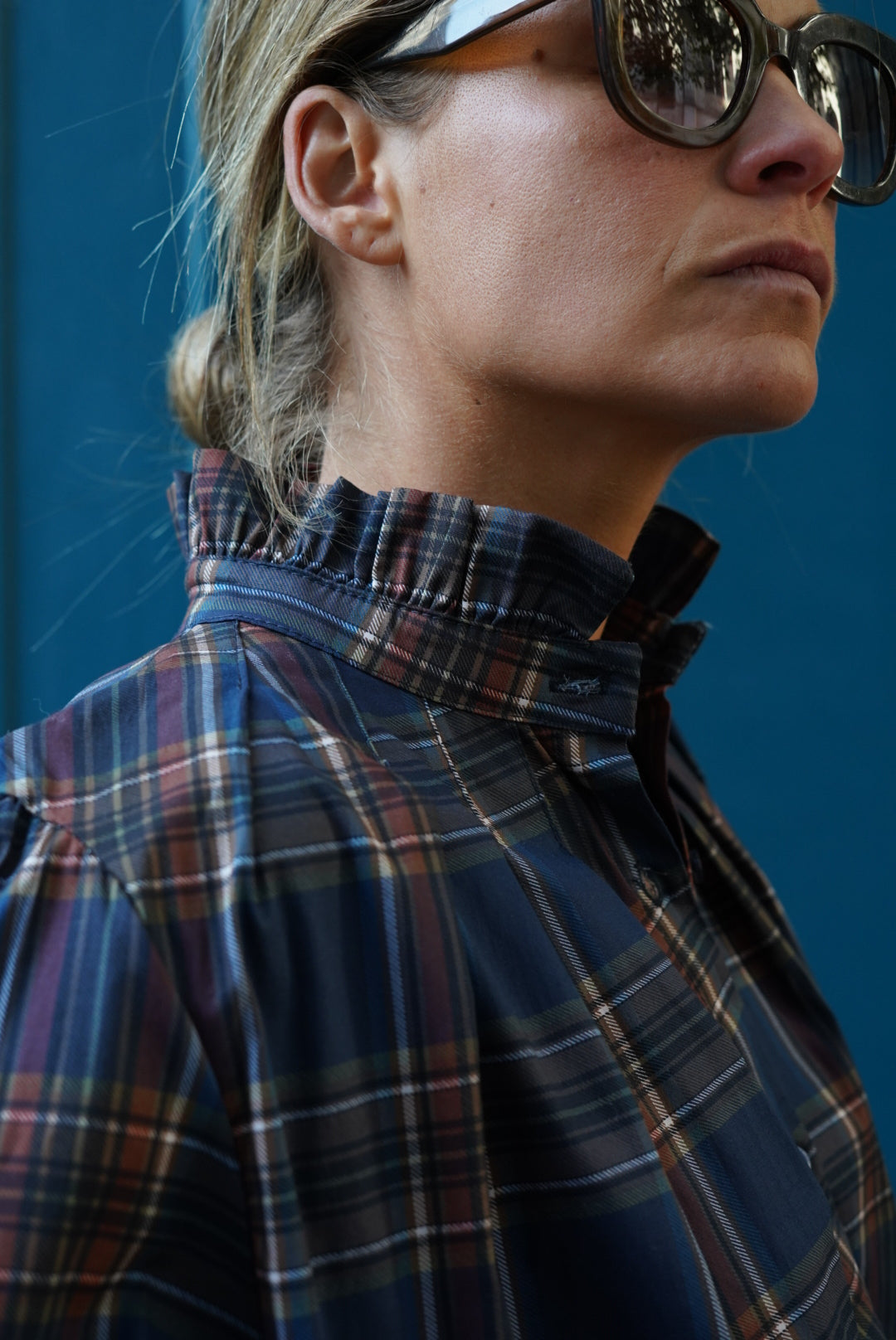 Elisabeth Navy Check Shirt