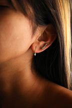 Anna Threader Chain Earrings - Emerald