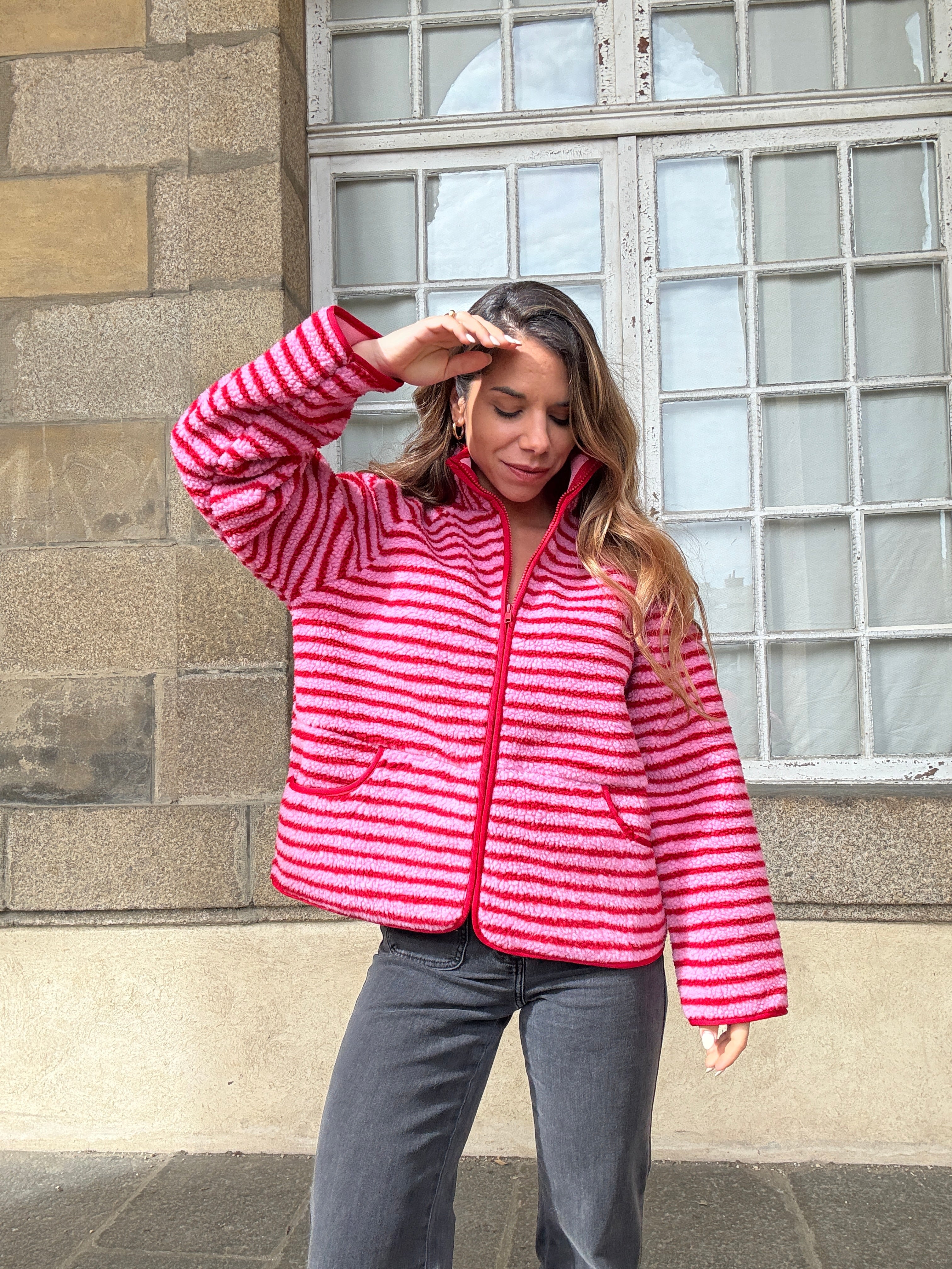 Chaqueta Polar a Rayas Carmen