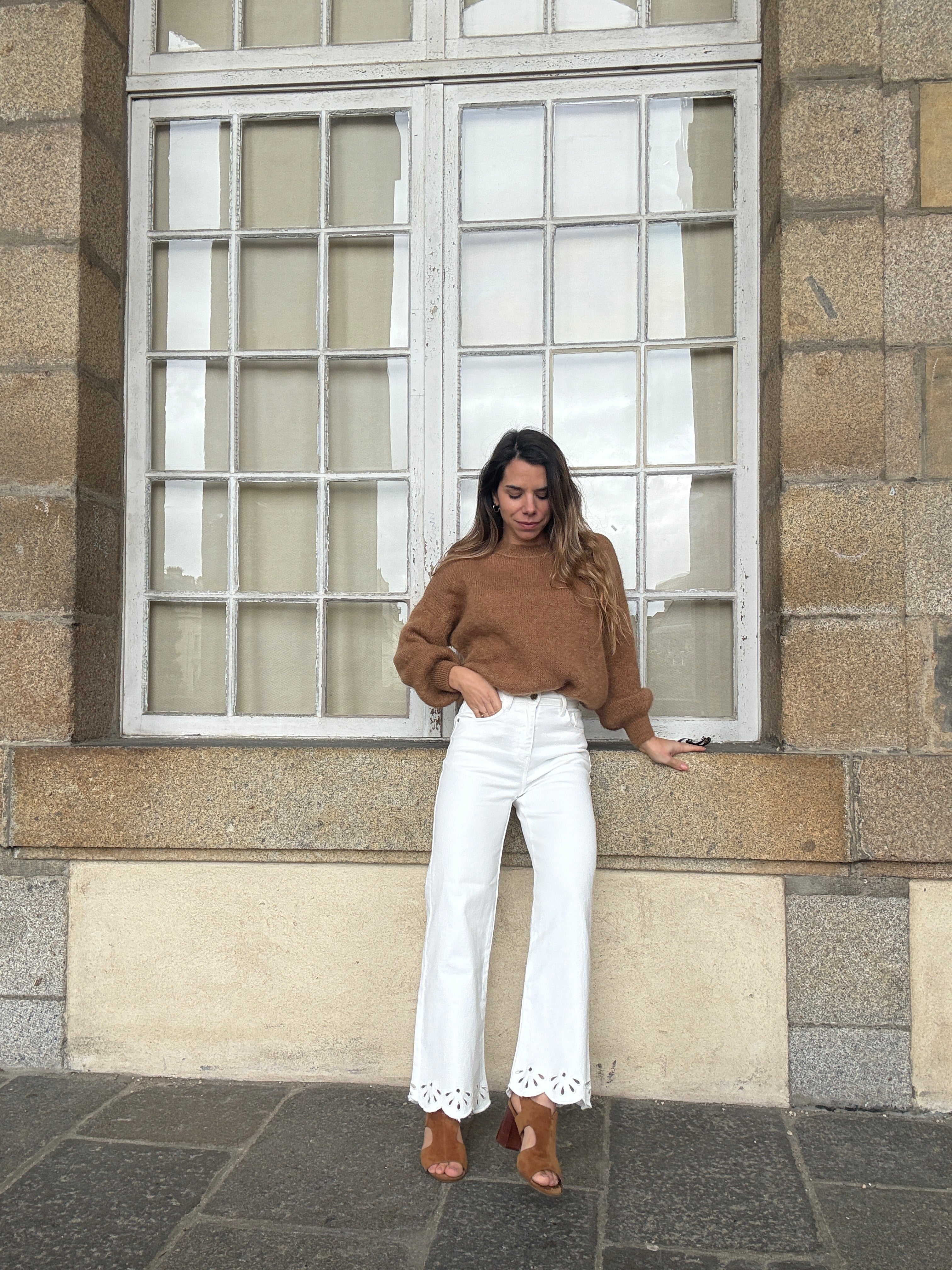 Jean cropped broderies Lola
