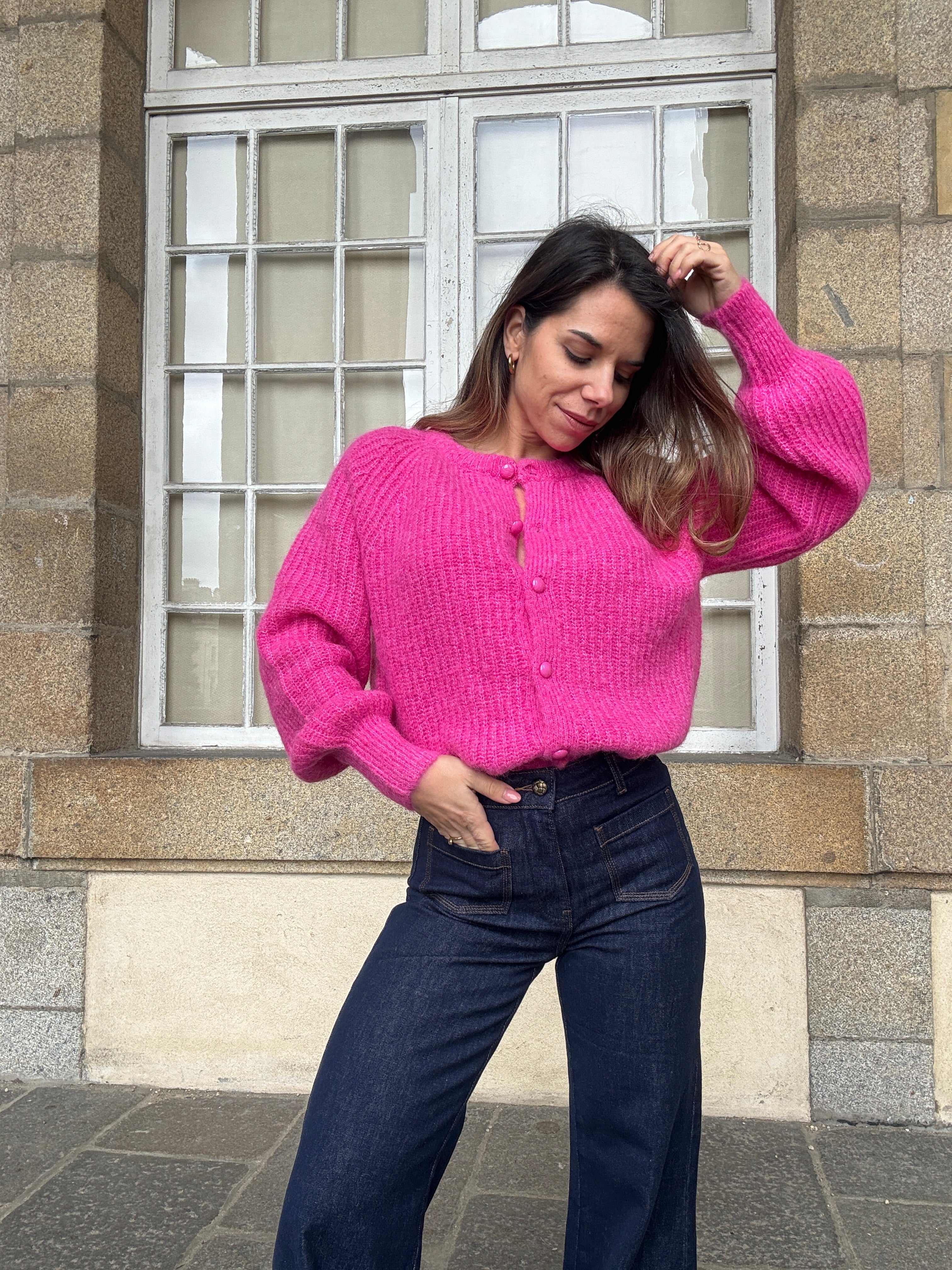 Cárdigan Irene Fucsia