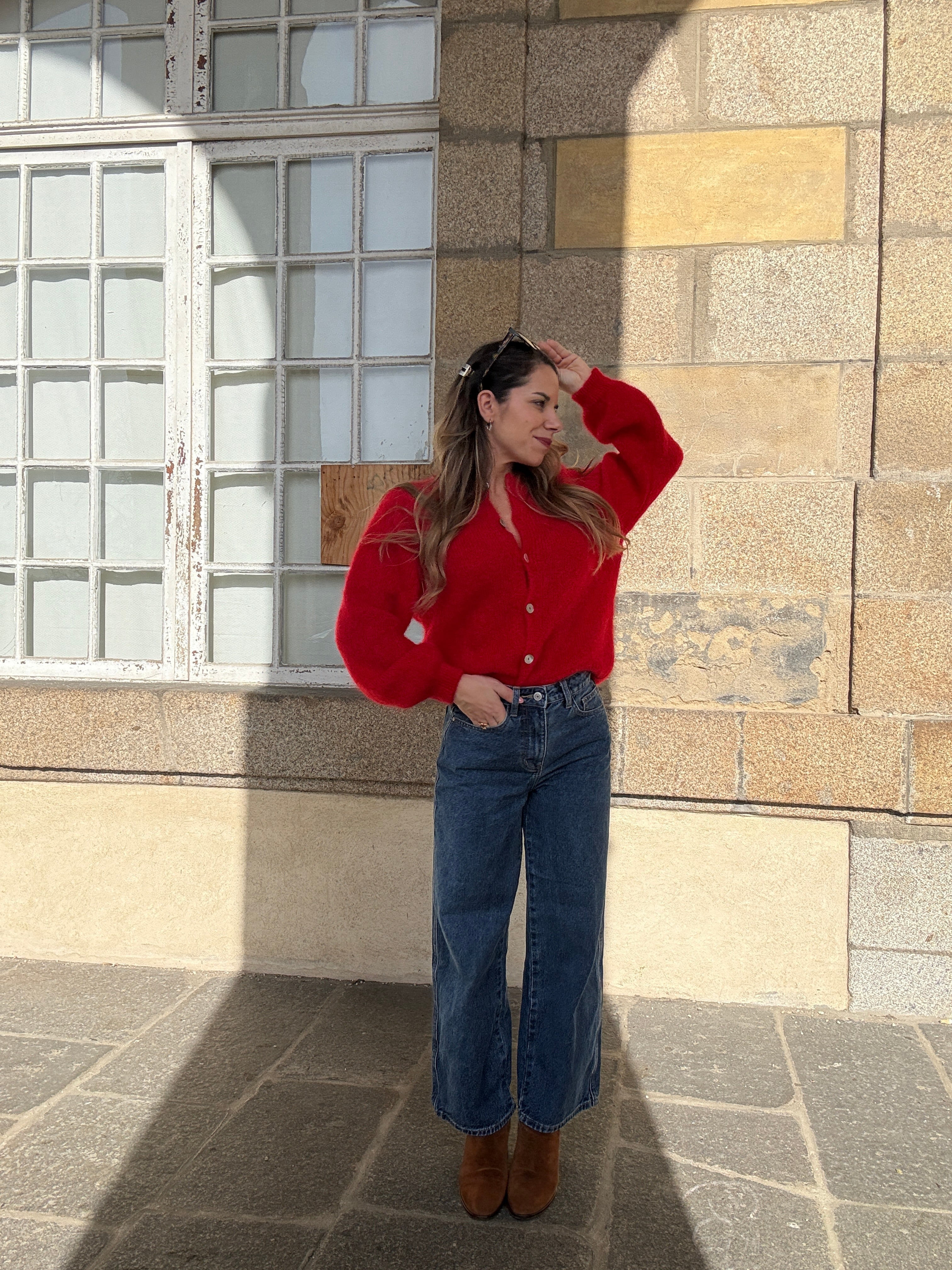 Maille en laine Bianca rouge
