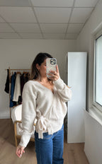Cárdigan con lazo Chloé beige