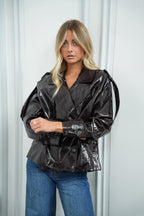 Estelle Patent Jacket - Chocolate