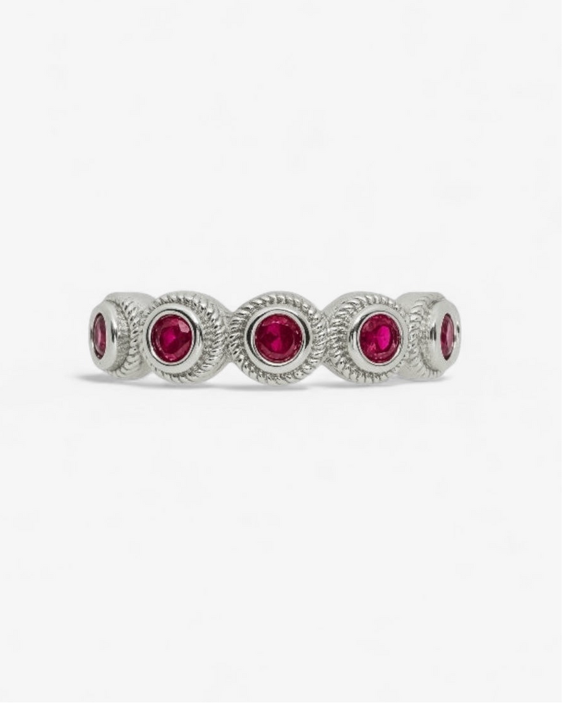 Lágrima Rosa Plata Ring