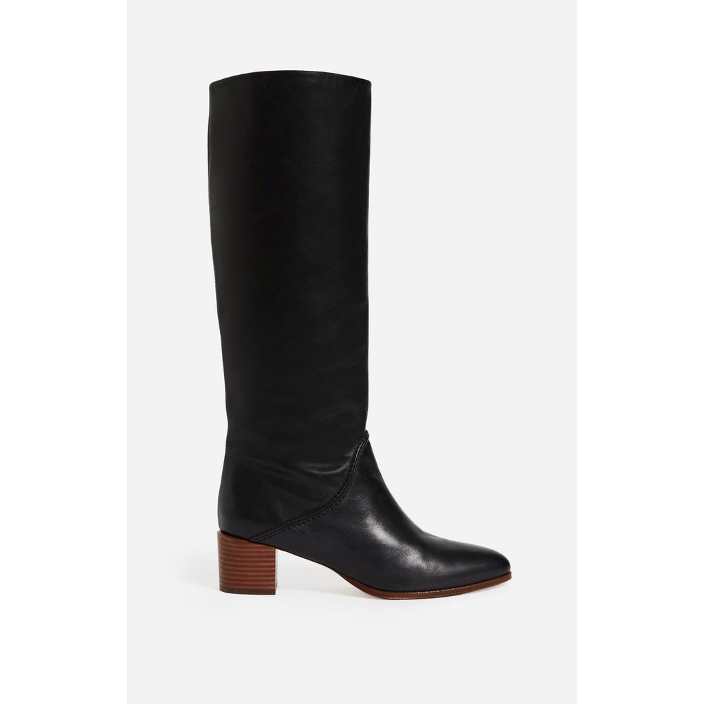 Bottes Hautes Cuir Lisse - Noir