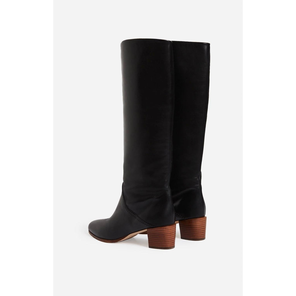 Bottes Hautes Cuir Lisse - Noir