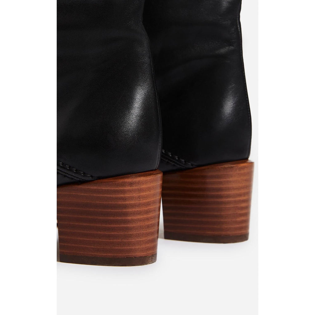 Bottes Hautes Cuir Lisse - Noir