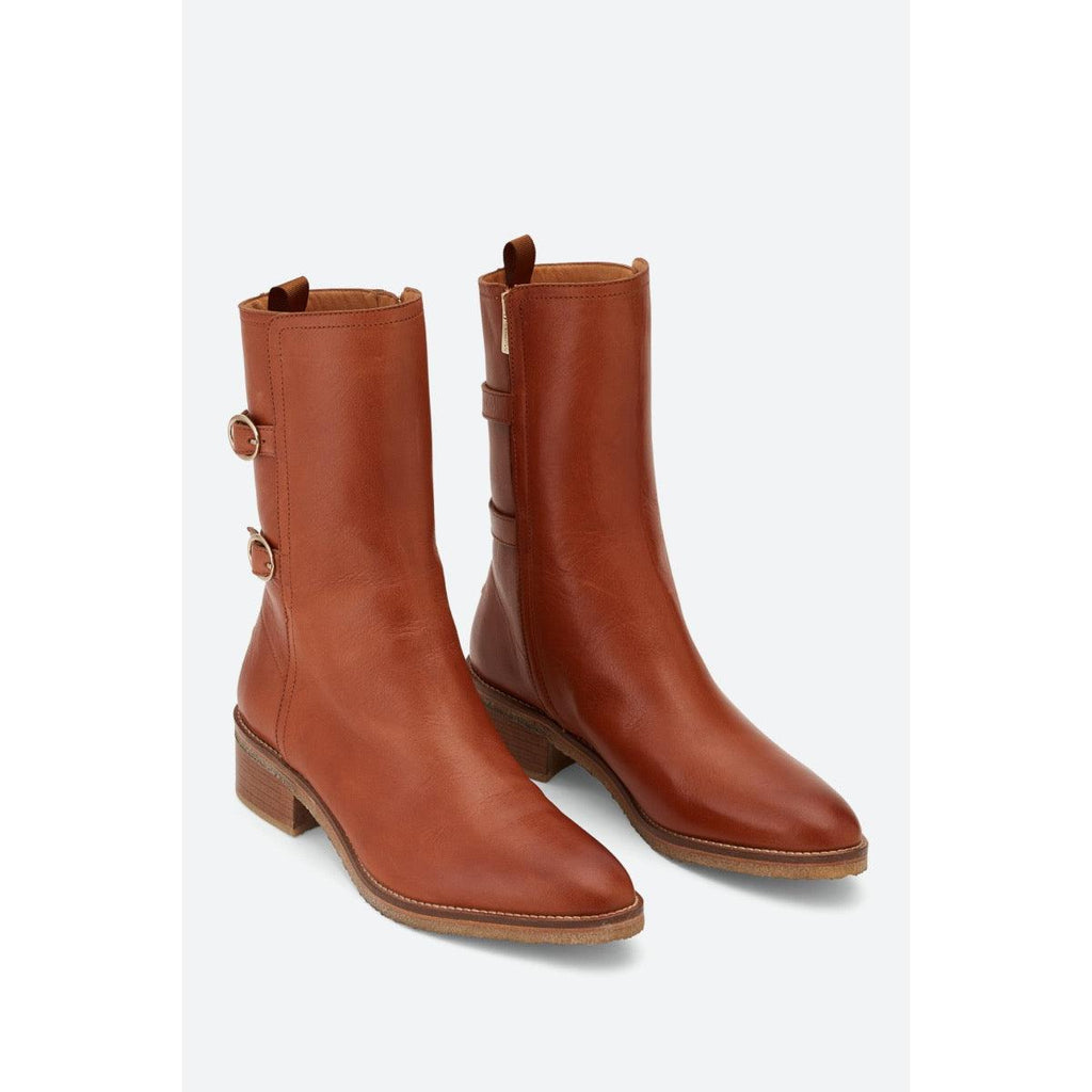 Flat Ankle Boots - Caramel