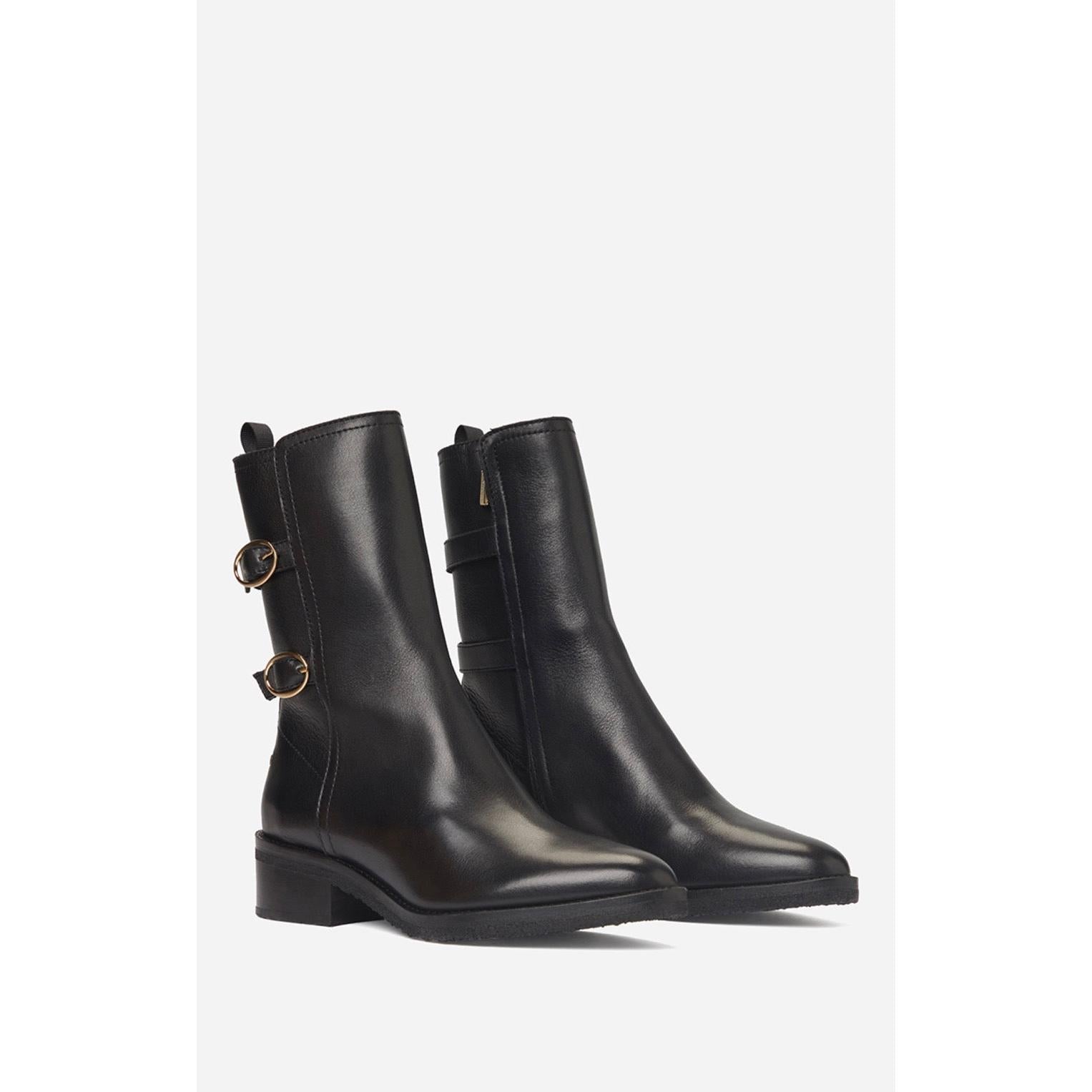 Leather Ankle Boots - Black
