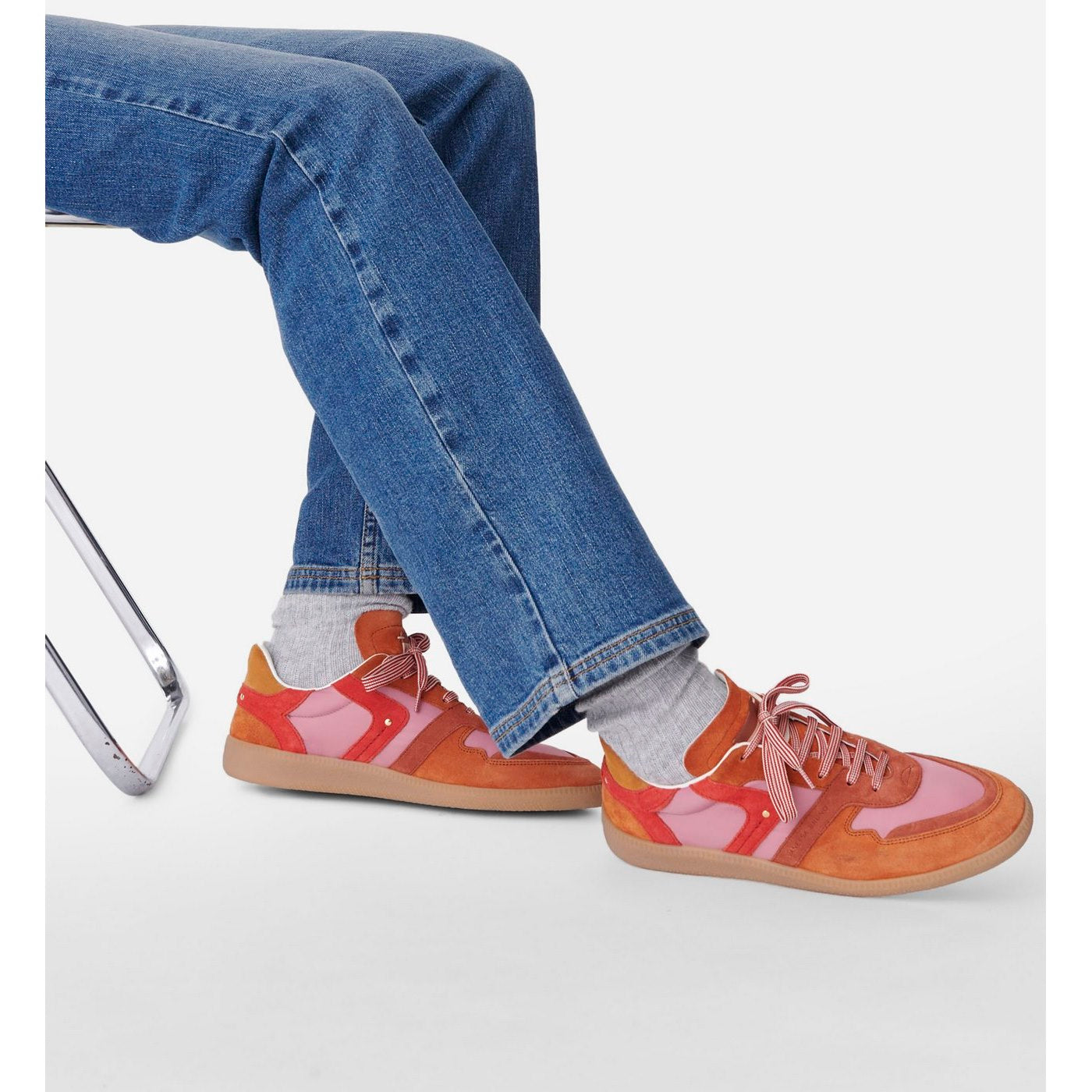Farrah Low-Top Leather Trainers - Grenadine