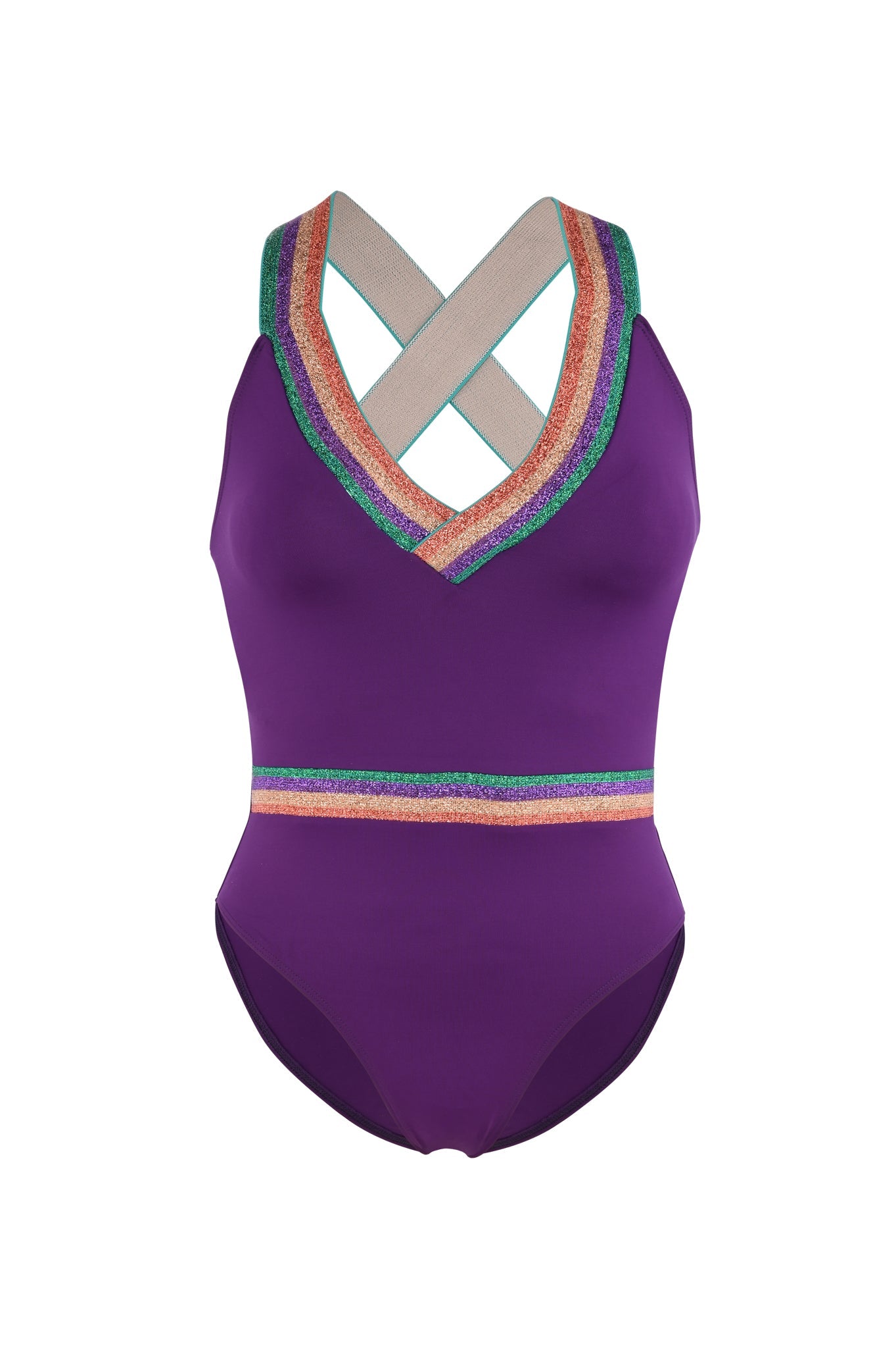 Maillot de Bain Une Pièce Golden Violet