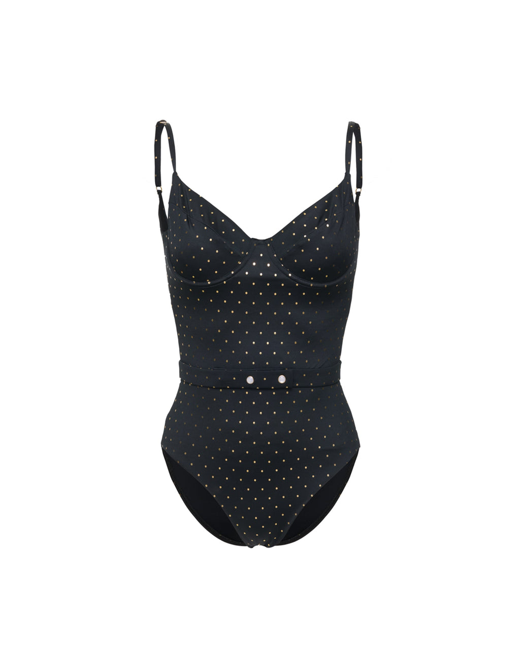 Samba 1 Piece Swimsuit - Black Polka Dot
