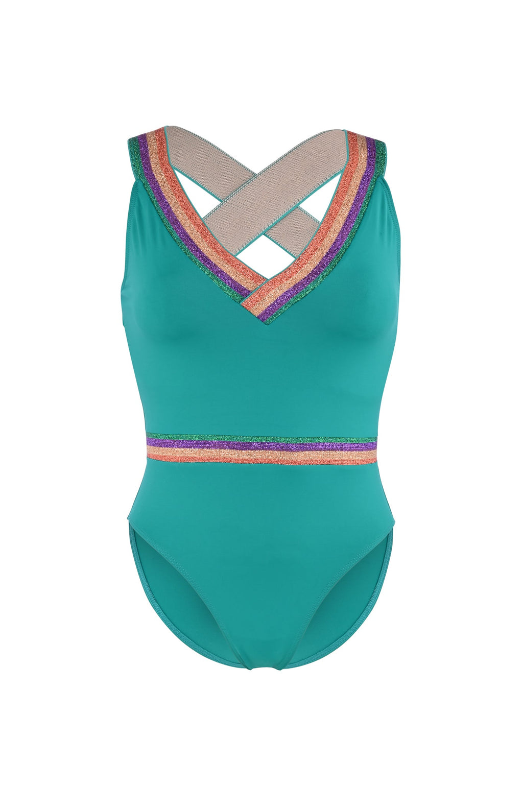 Maillot de Bain Une Pièce Golden Vert Turquoise