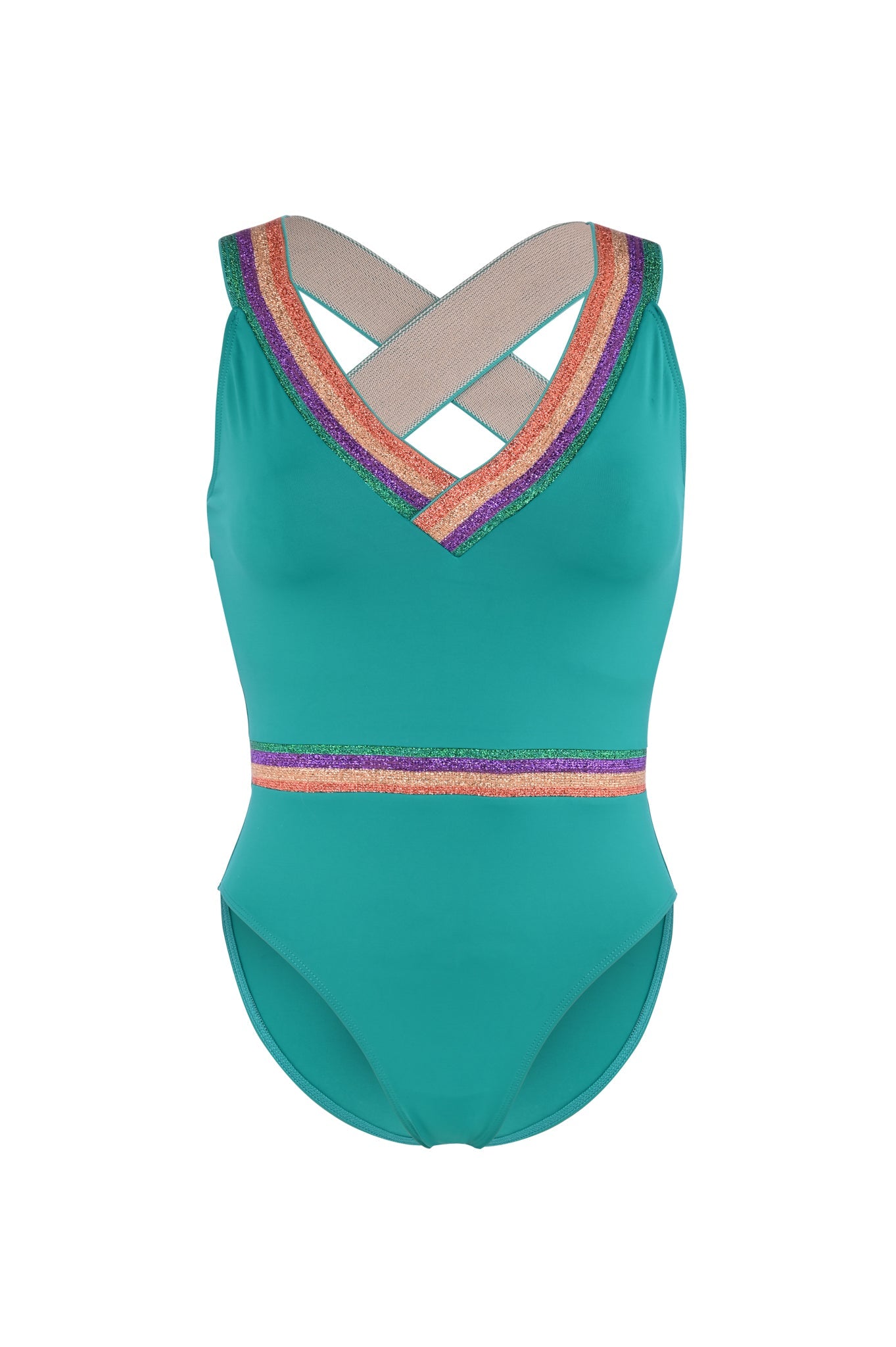 Maillot de Bain Une Pièce Golden Vert Turquoise