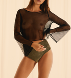 Culotte Haute Golden Glitter Brillante