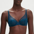 Delice Underwired Plunge Bra - Prestige Blue