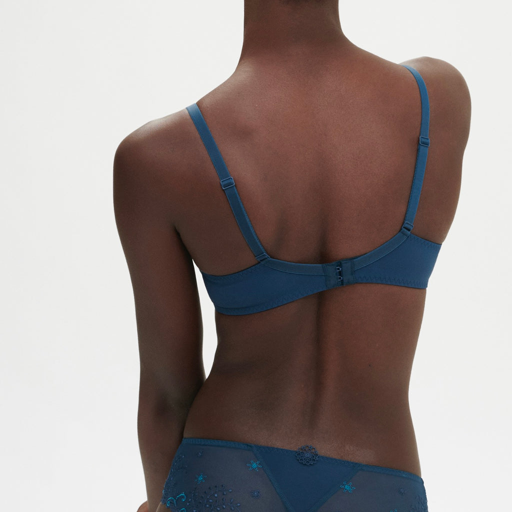 Delice Underwired Plunge Bra - Prestige Blue