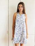 Blauwe jurk met bloemenprint Jesica