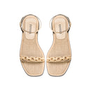 Catena Notte Natural Flat Ankle Cross Sandal