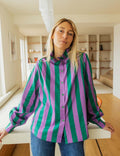 Camicia viola e verde Gustava