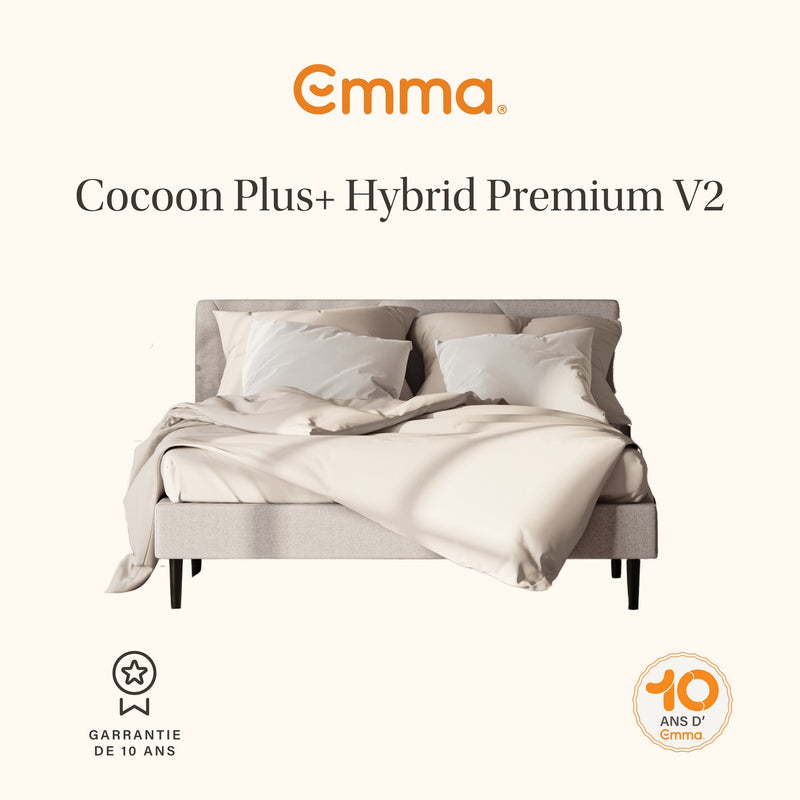 Pack - Lit Cocoon Plus - Avec Tête De Lit + Matelas Hybride Premium II + Protège Matelas