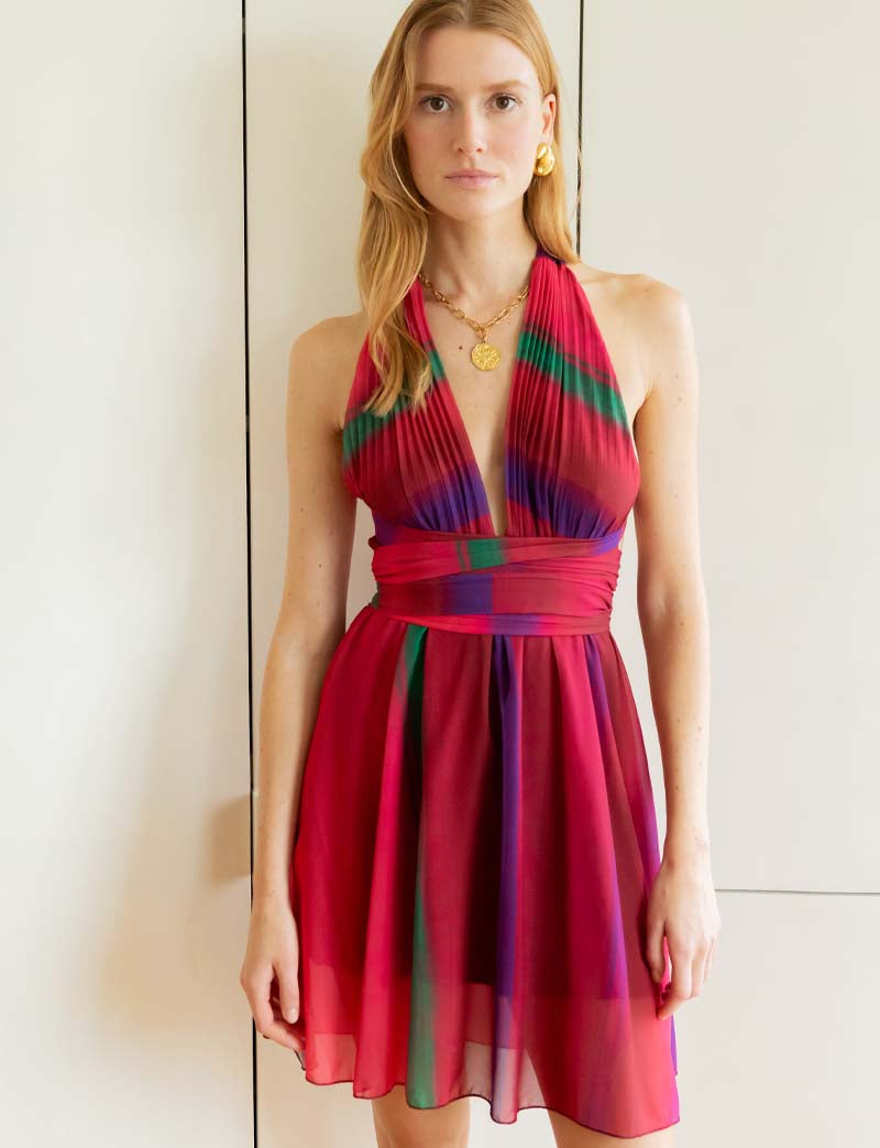 Fuchsia Multi Jurk Liara