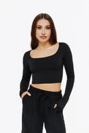 Top Square Manches Longues - Black