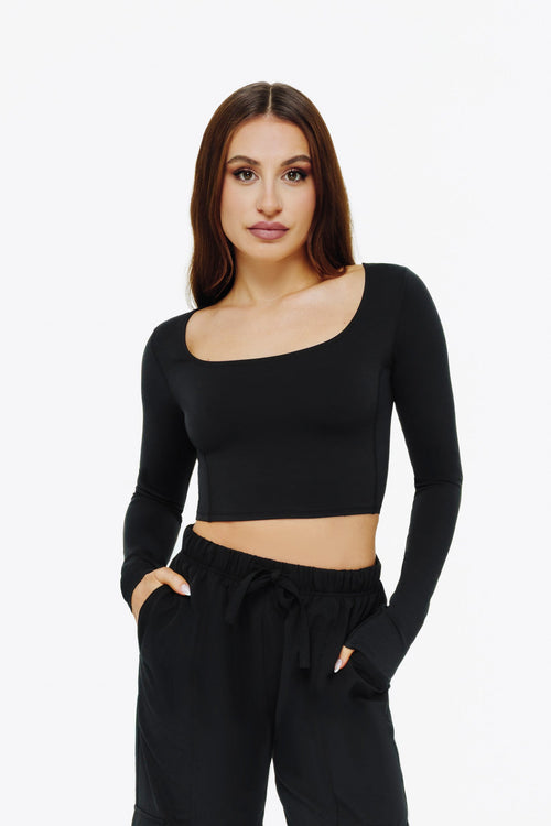 Top Square Manches Longues - Black