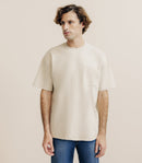 T-Shirt Uni Oversize Col Rond Beige