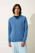 Zip-Through Hooded Cardigan - Neurre - Denim Blue
