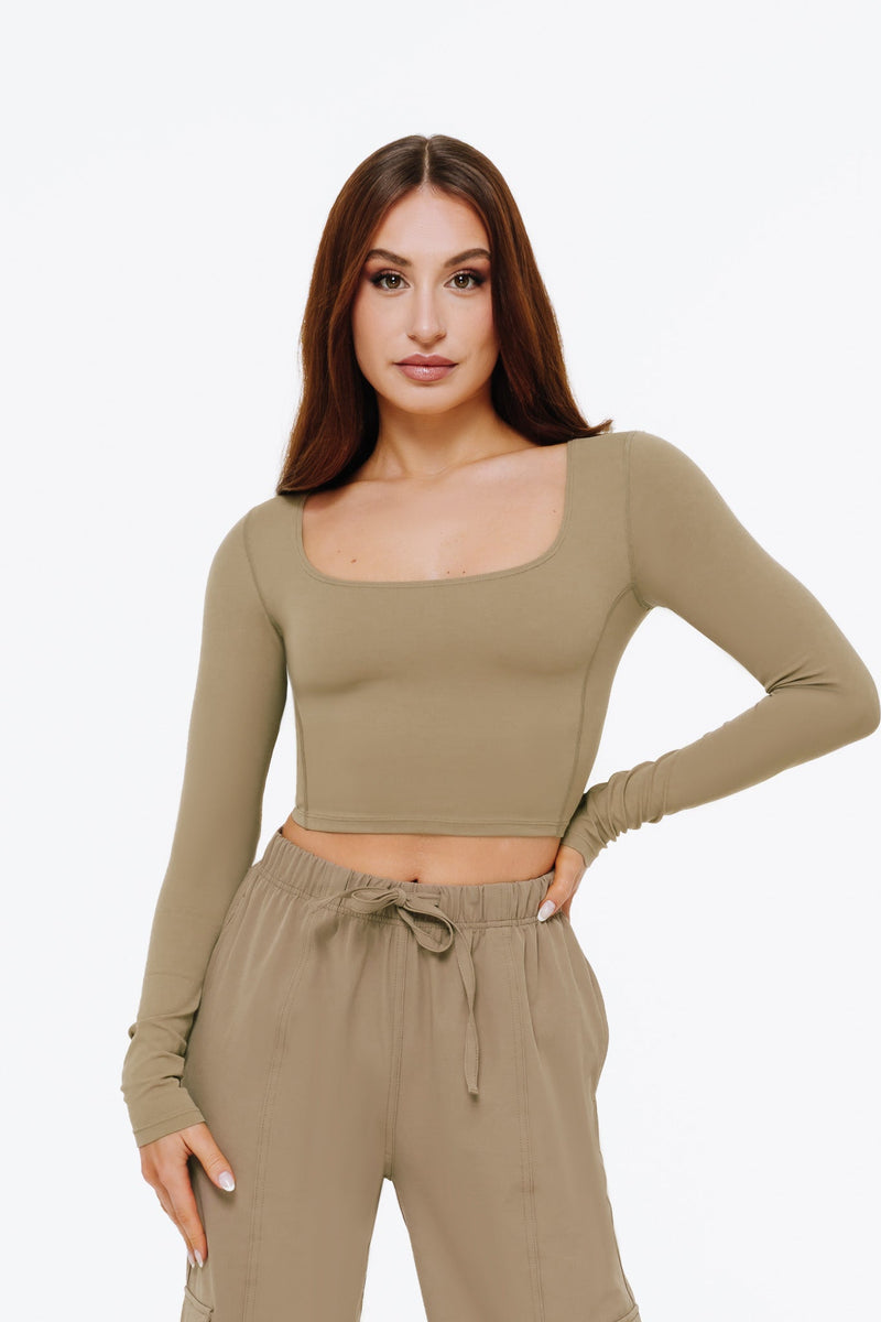 Top Square Manches Longues - Deep Sand