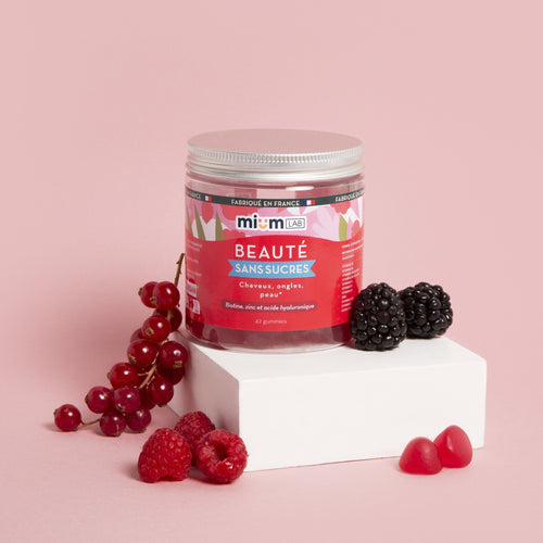 Gummies Beauté Cheveux, Peau & Ongles - Sans Sucres - Framboise/Fruits Rouges