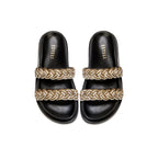 Ronda Black Comfort Two Straps Slides