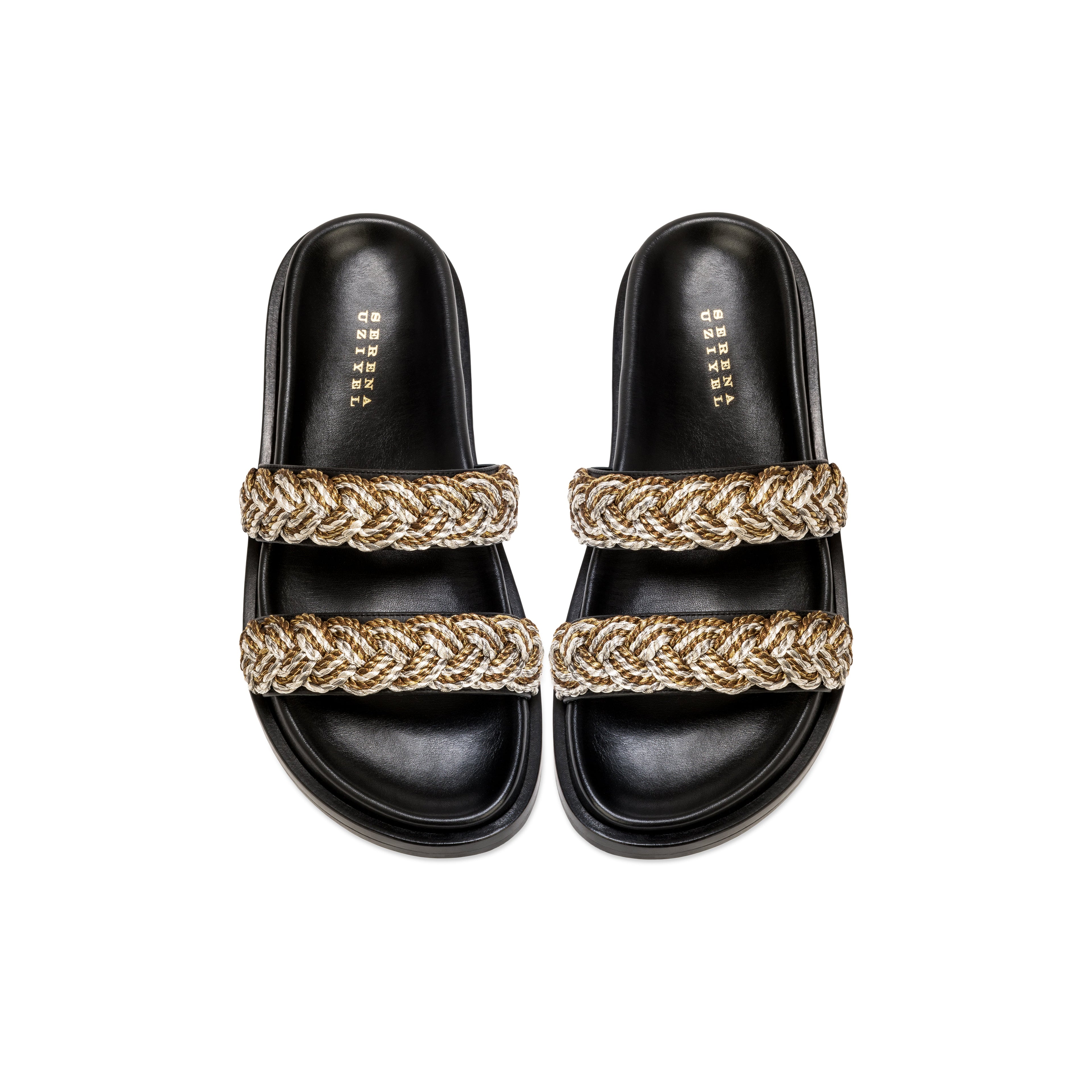 Ronda Black Comfort Two Straps Slides