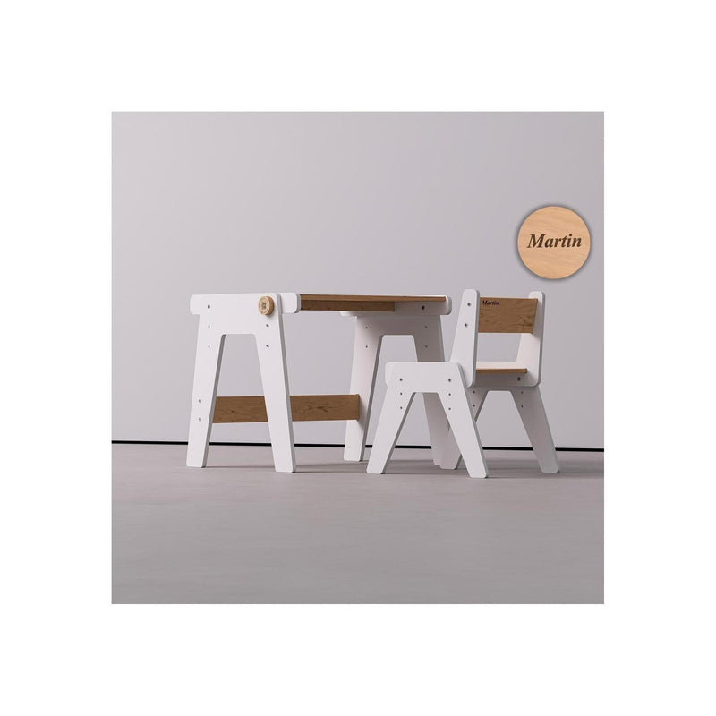 Duo Table & Chaise Évolutives – Blanc