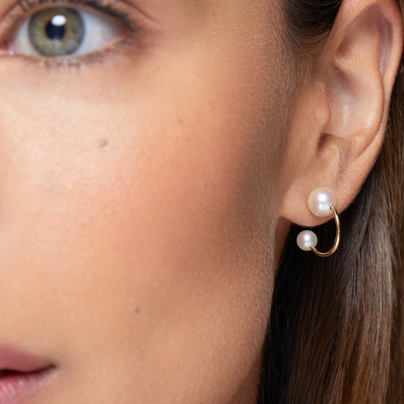 Boucles D'Oreilles Perles - Blanc